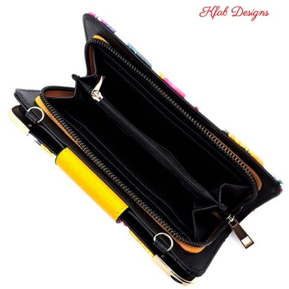 FLOWER LEOPARD TURN LOCK CROSSBODY WALLET HOST PICK - Picture 5 of 9